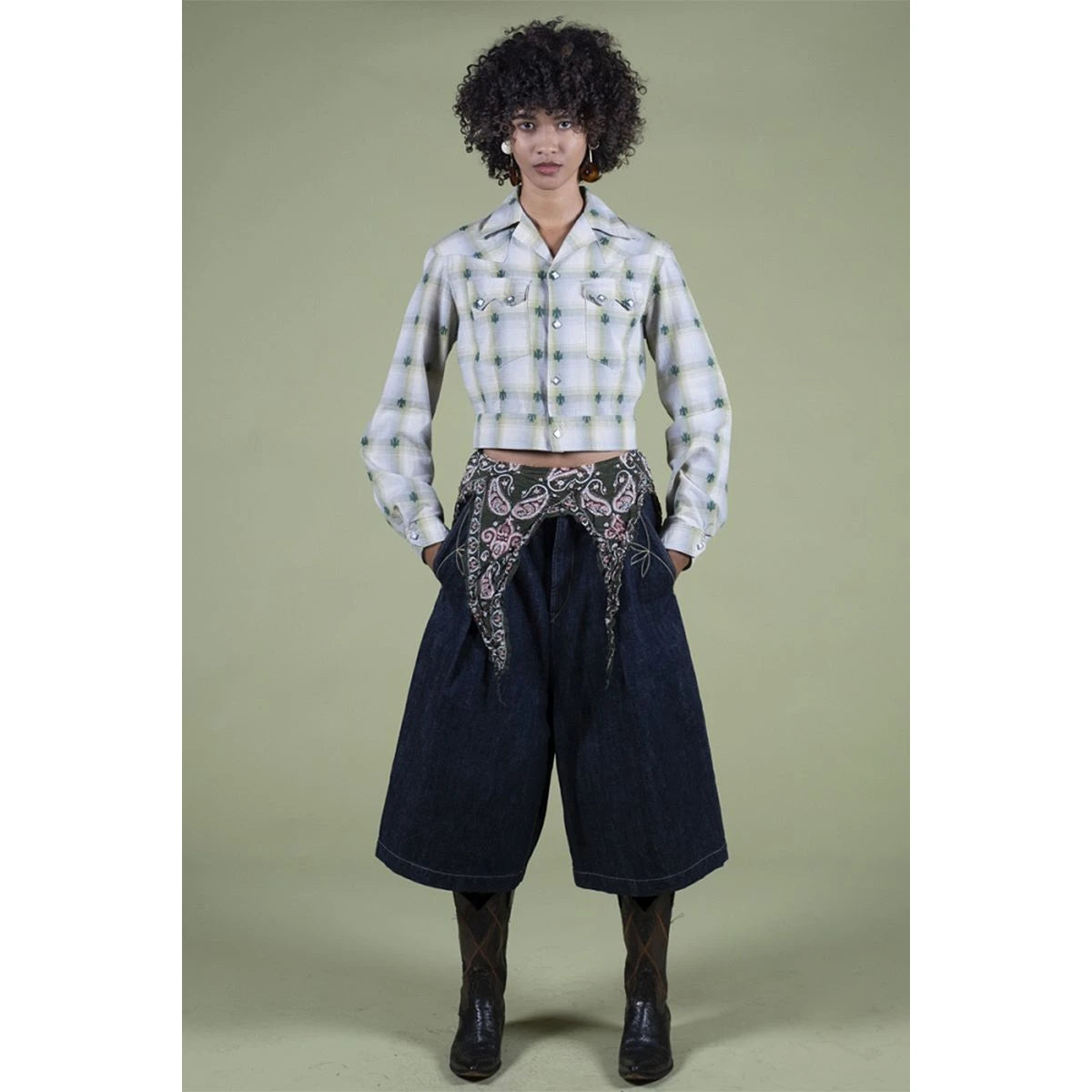 Kapital 14oz Denim Kome Kome Jorts Ladies