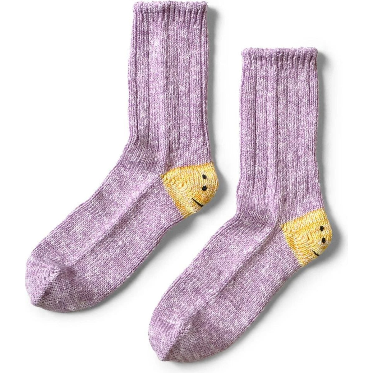 Kapital 56pc 3x1 Rib Rainbowy Happy Heel Socks