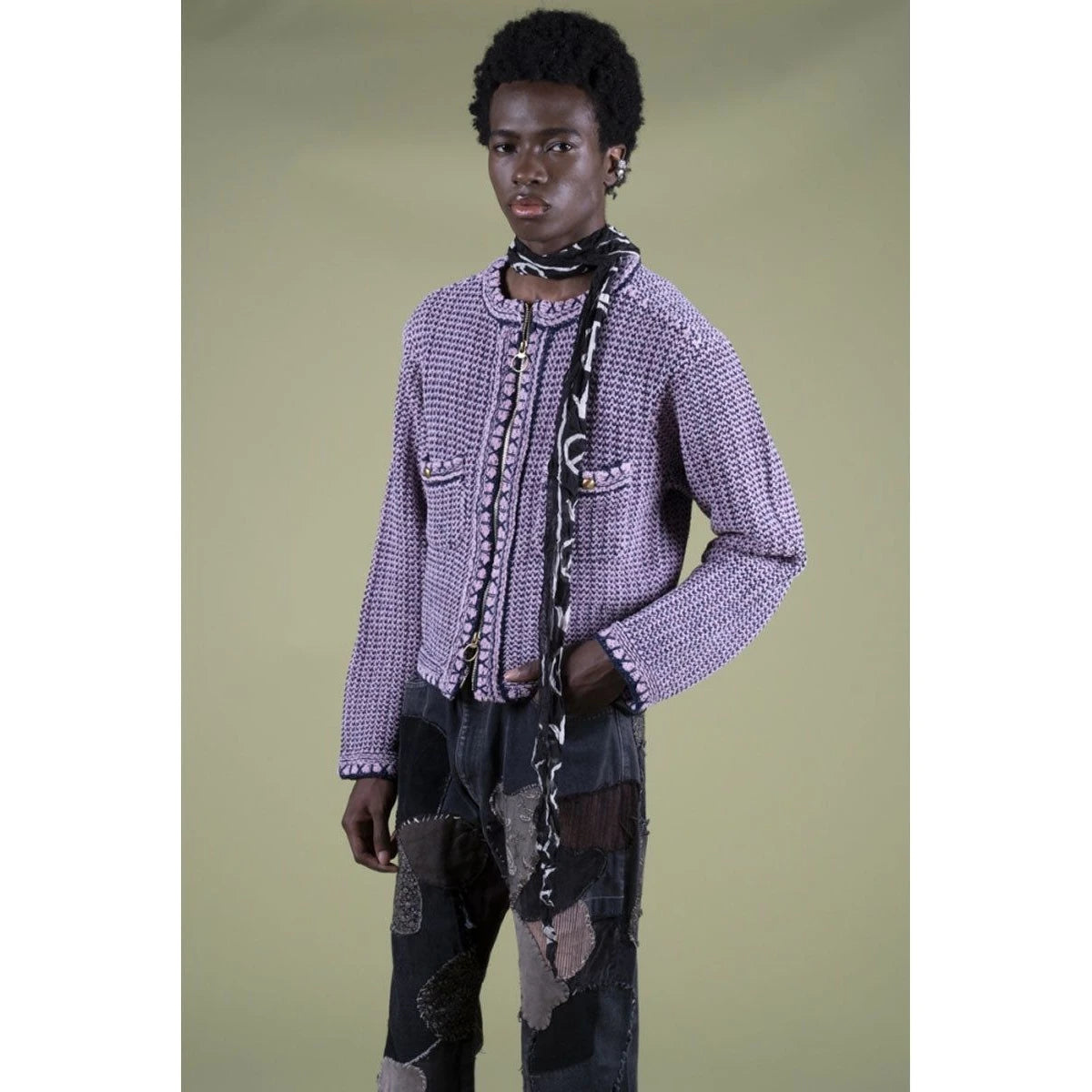 Kapital 5G Knit Zip Cabaret Cardigan
