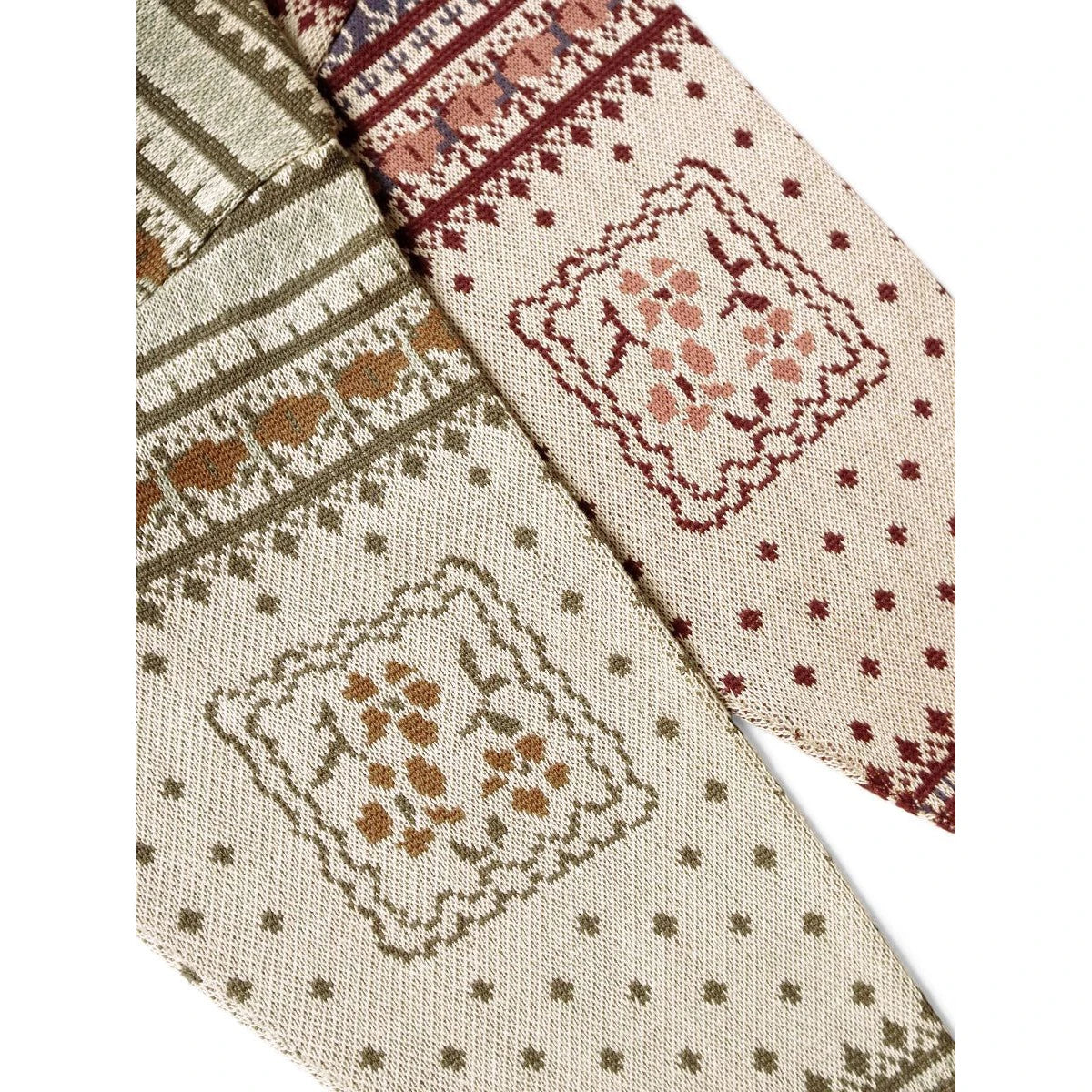 Kapital 8G Cotton Knit Peckish Rainbowy Fair Isle Crew Sweater