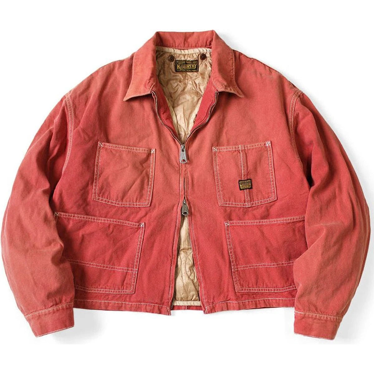 Kapital California Red Canvas Cover Old Drizzler Jacket (With