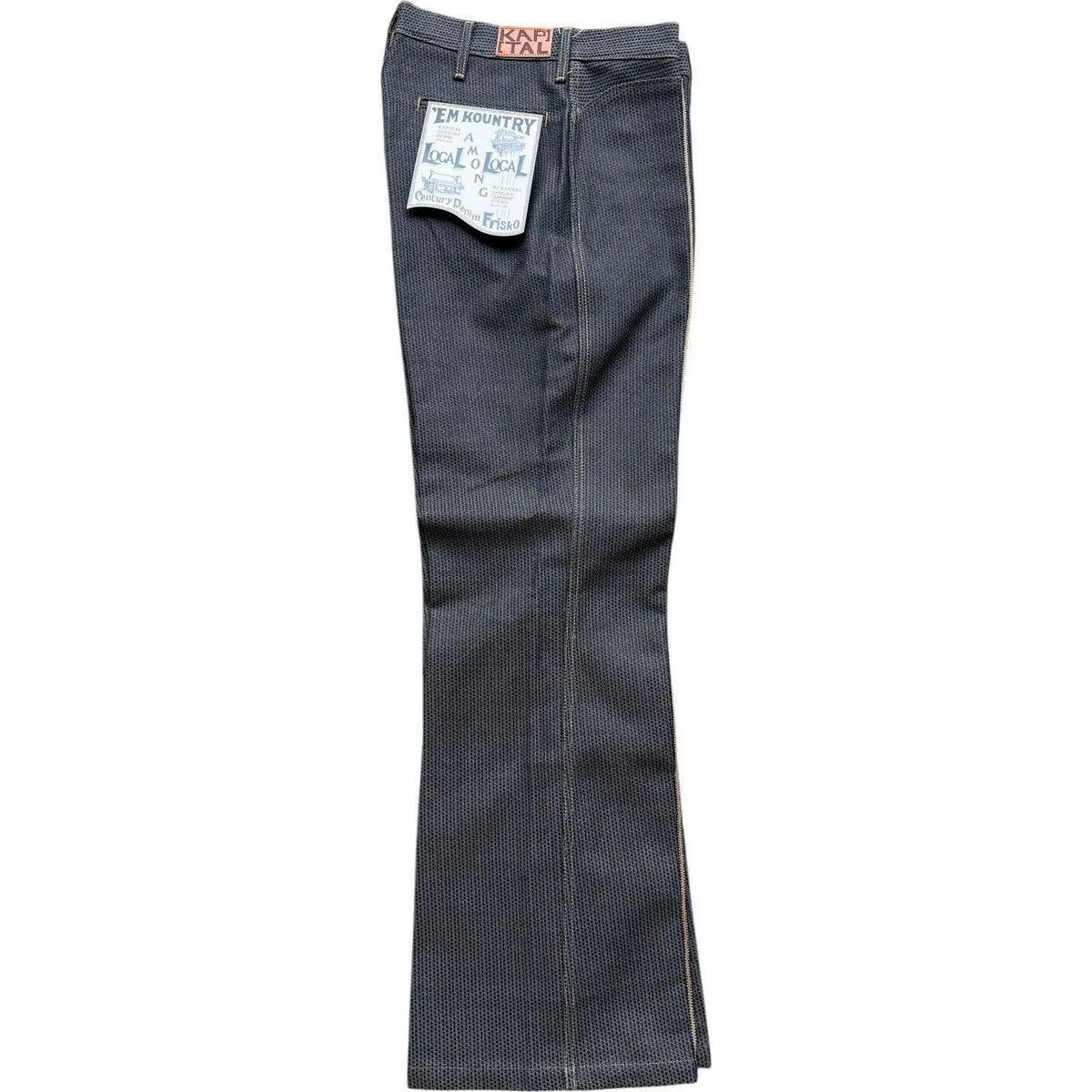 【KAPITAL】製品染めワイドパンツ くすみブルー 股下63 Kapital Century Denim 5P Frisko No. 7+S (Sumi) | COJP Gallery