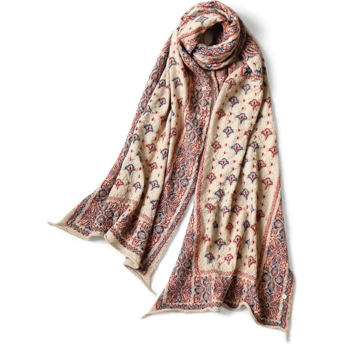 Kapital Colorful Big Felted Wool Bandana Muffler Scarf