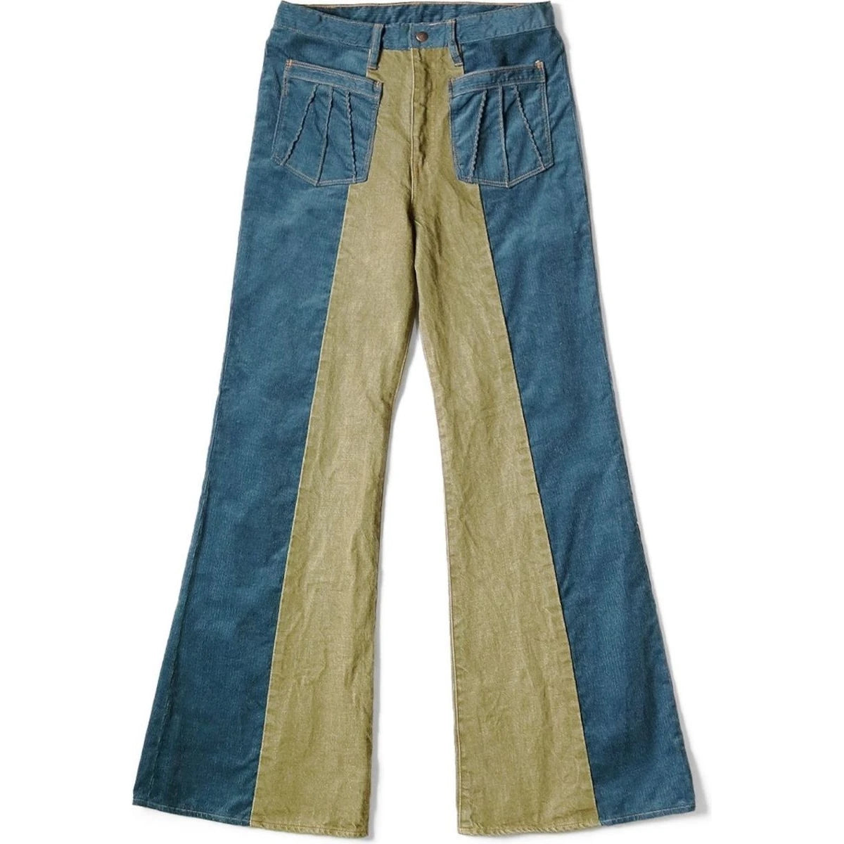 【超希少】KAPITAL 2TONE Gypsy Buggy Pants Kapital Corduroy x Denim 2 Tone Gypsy Flare Pants | COJP Gallery
