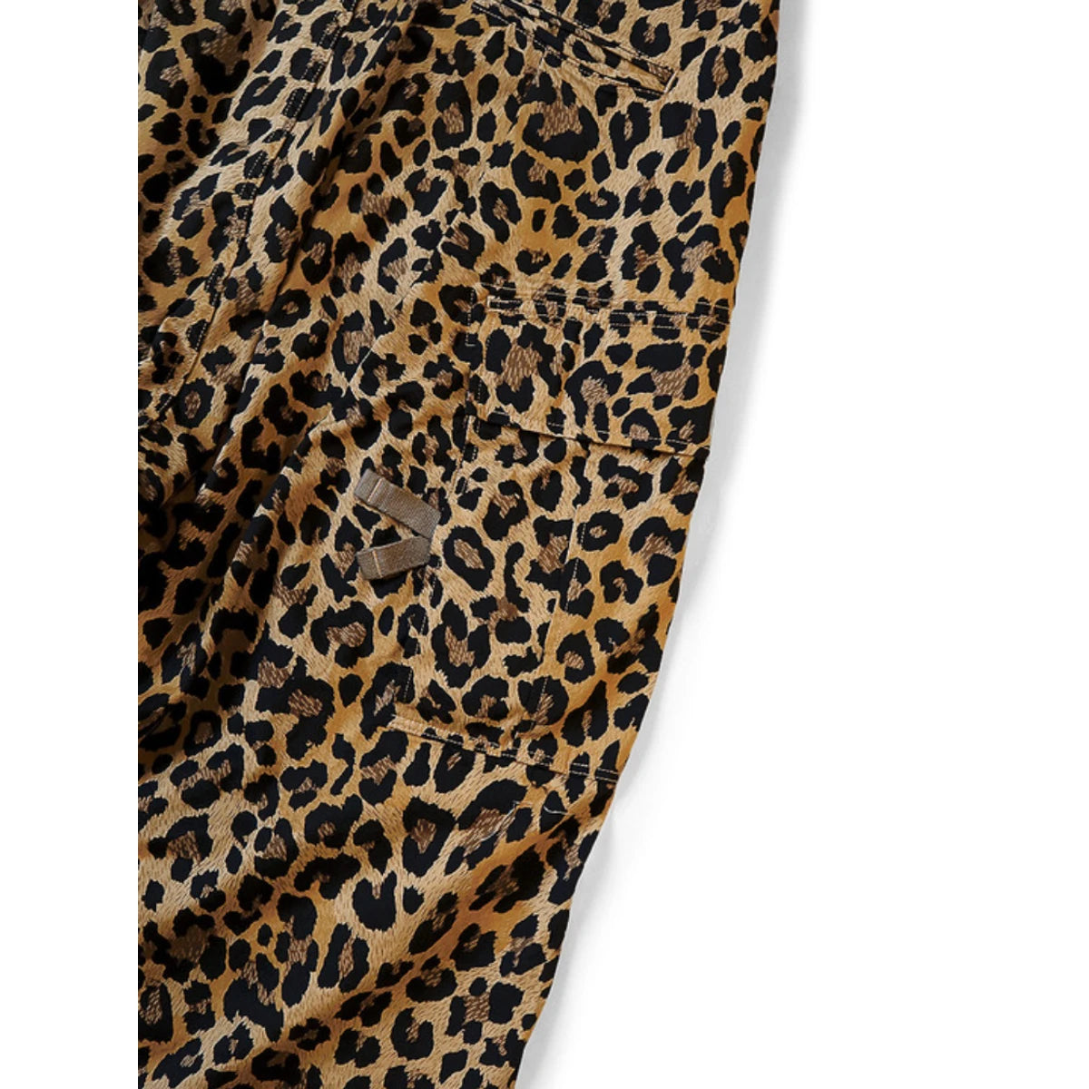 Kapital Cotton Herringbone Leopard Print Jumbo Cargo Pants