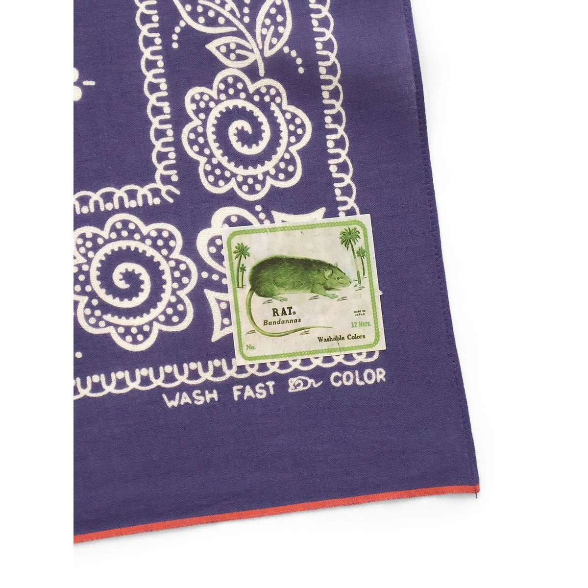 Kapital Fastcolor Selvedge Bandana (Escargot Flower) 20×20