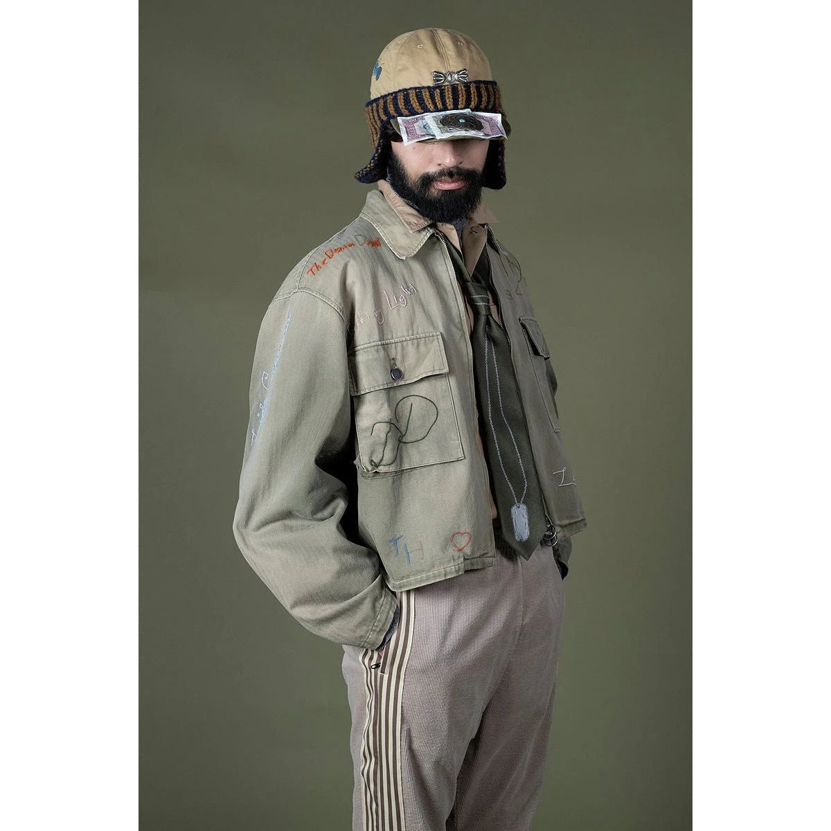 Kapital Herringbone Hunter Drizzler Jacket (Memorial Embroidery Model)
