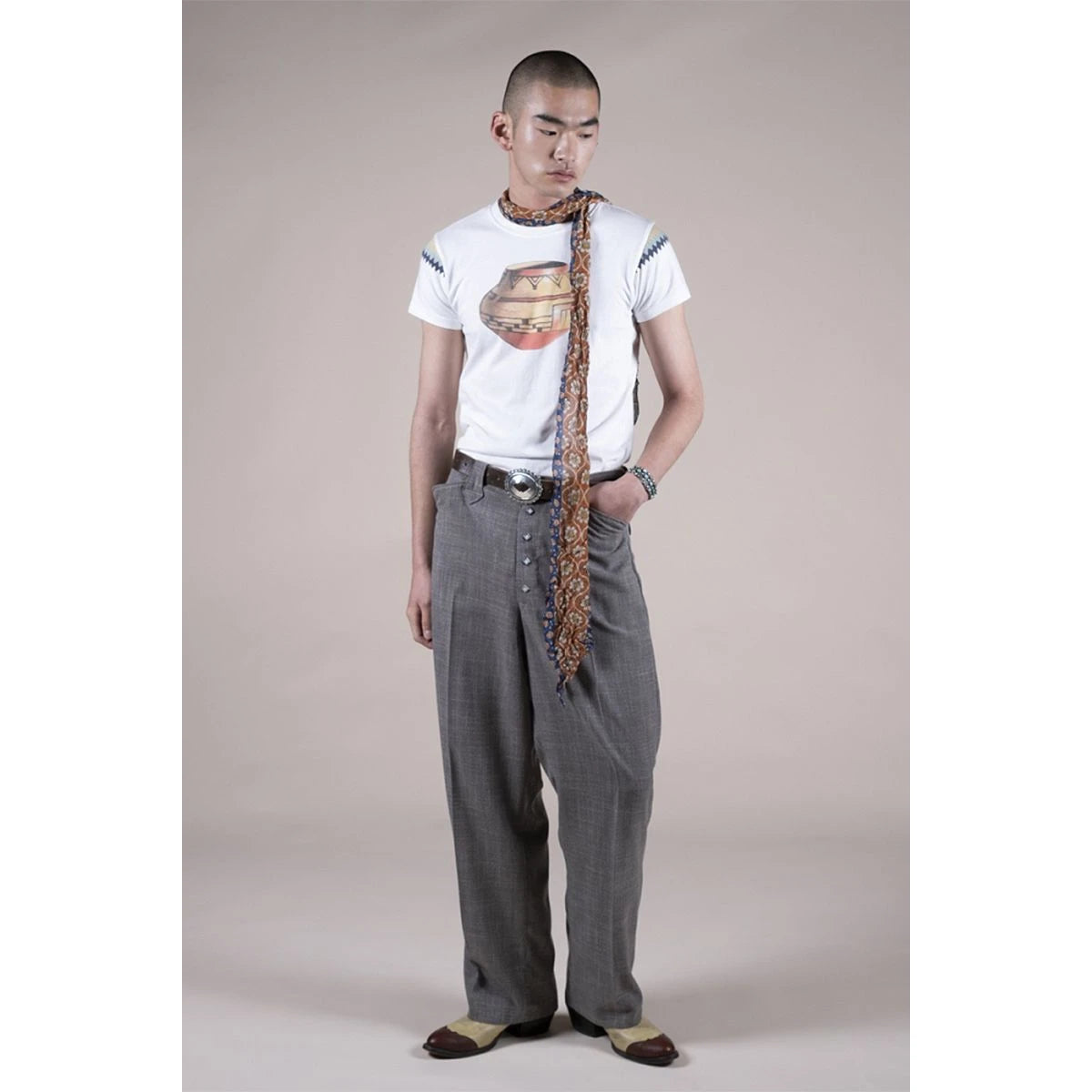 Kapital Jersey Crew Paw Waw Tee (Beanpot Print)