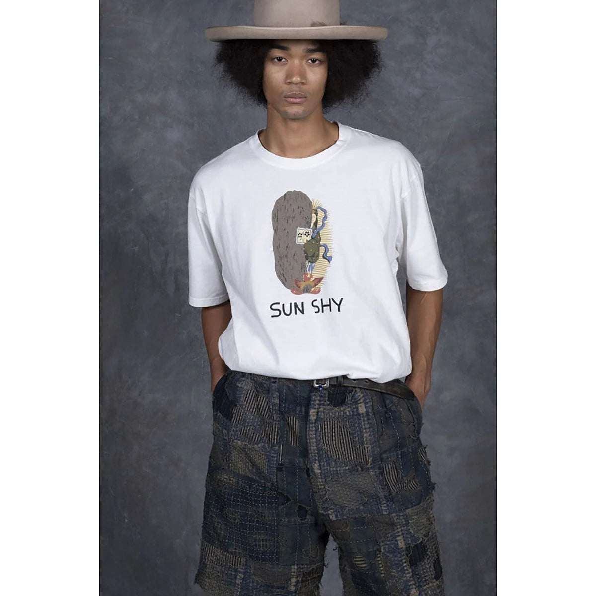 Kapital Jersey Crew T-Shirt (Sun Shy Print)