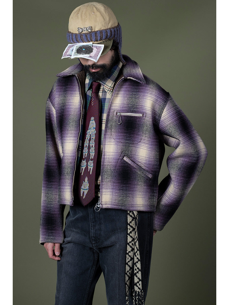 Kapital Vintage Wool Shadow Check Hunting Drizzler Jacket