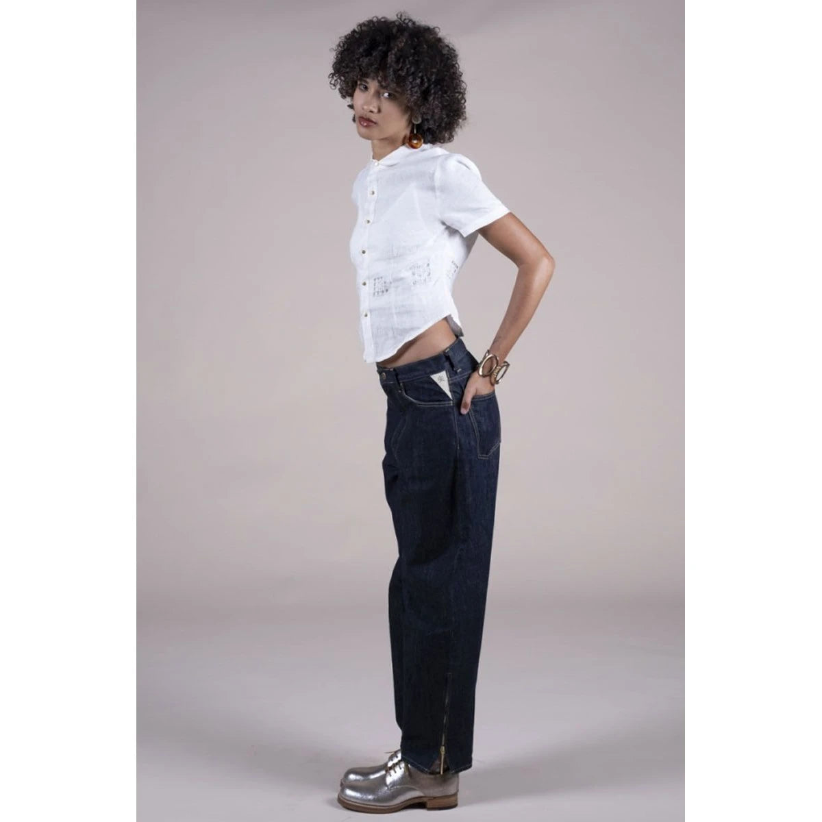 Kapital Linen Drawn Thread Work A Cappella Blouse