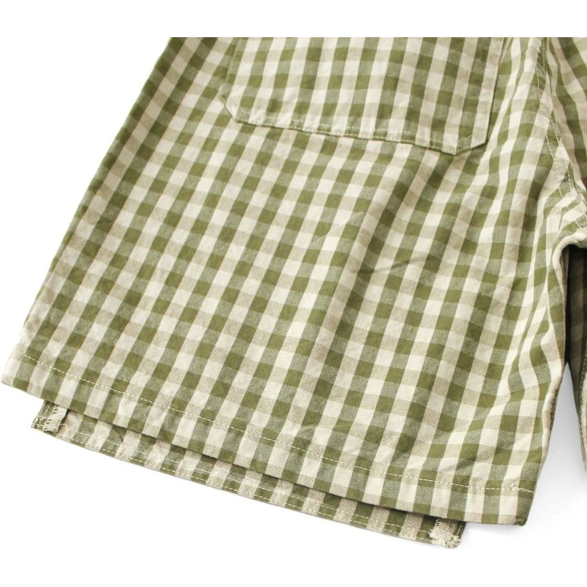 Kapital Oxford Gingham Double Knee Easy Shorts