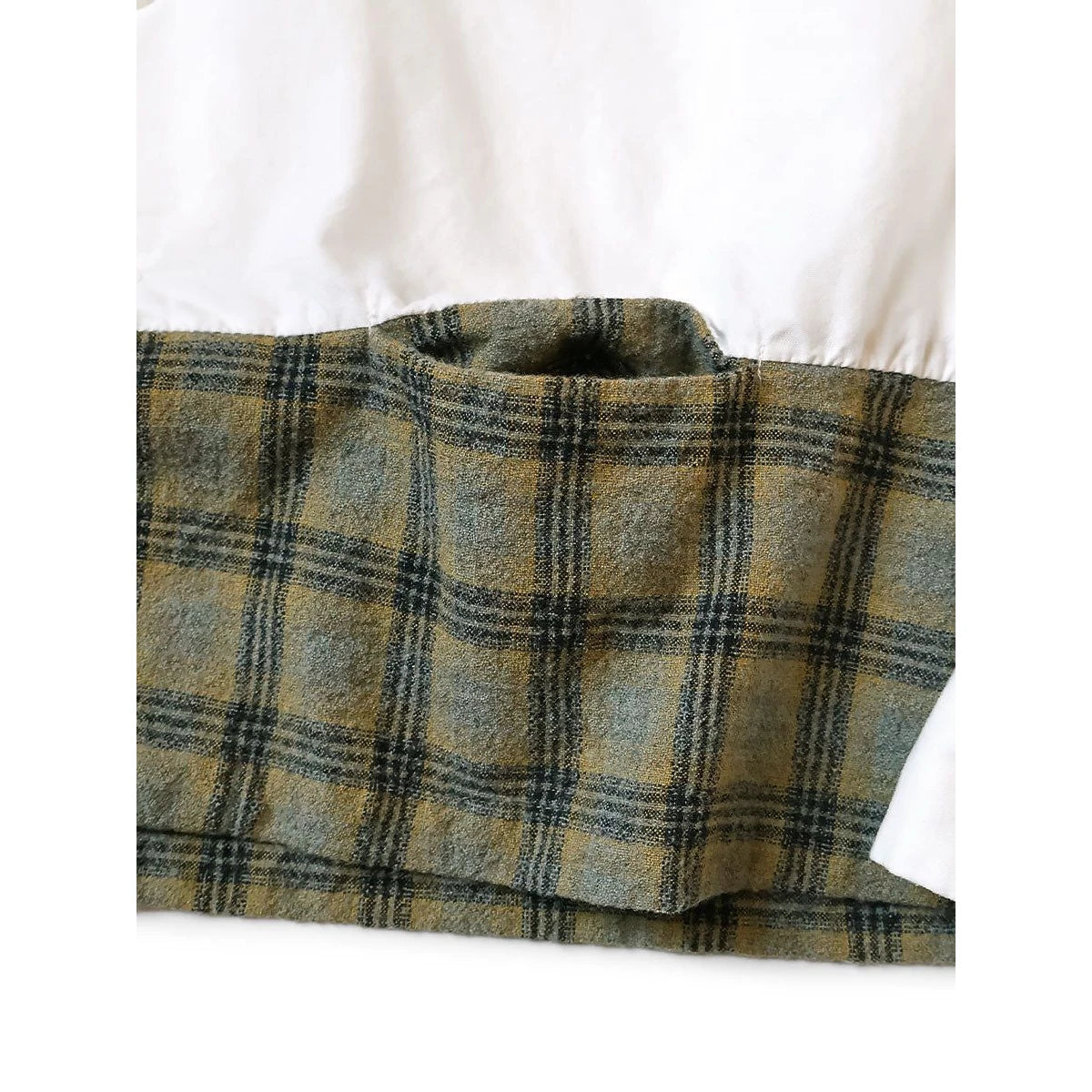 Kapital Ox x Wool Check Dog-Bite Open-Collar Shirt