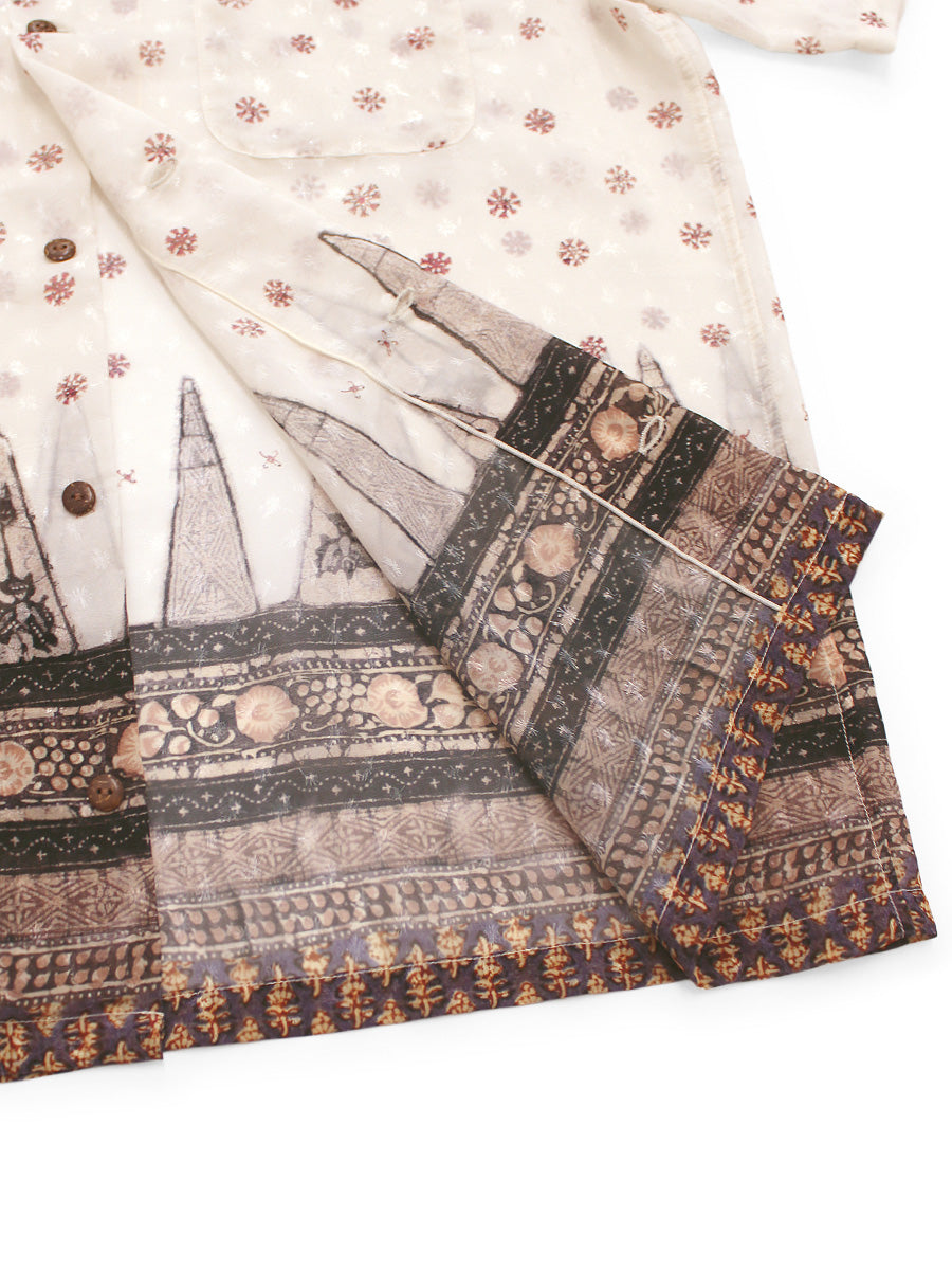 Kapital Sheer Chintz Patterned Short Sleeved Open Collared Shirt