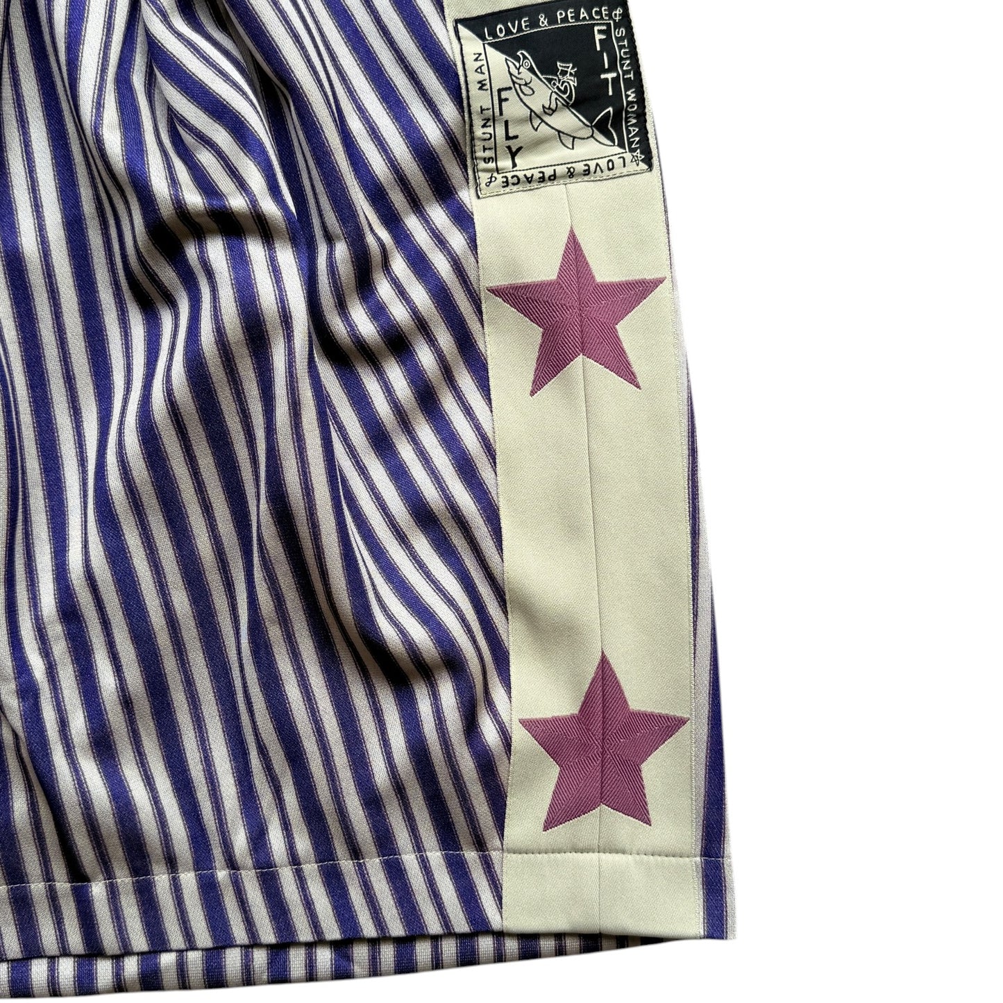 Kapital Smooth Jersey Stripe Pattern Kome Kome Track Shorts