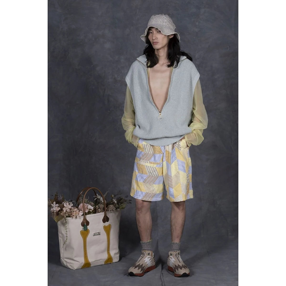 Kapital Yabane Quilted Patchwork Easy Shorts