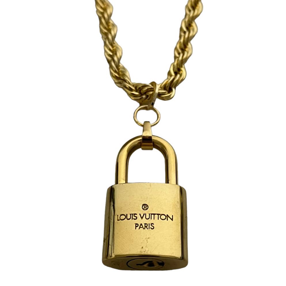 Louis Vuitton Gold Padlock Necklace - Rope Chain – CoJpGeneral