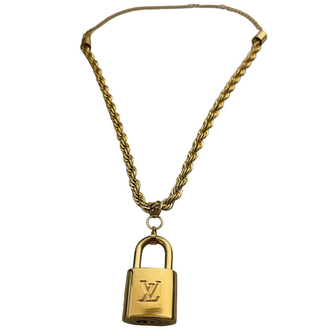 Louis Vuitton Gold Padlock Necklace - Rope Chain – CoJpGeneral