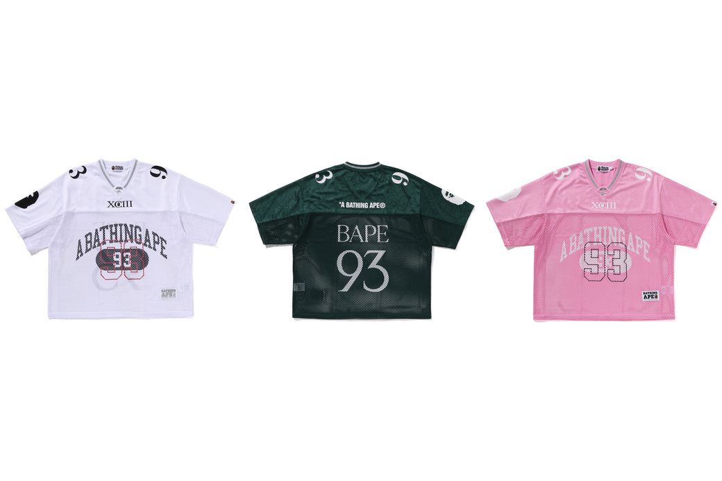 BAPE LINE CAMO MULTI LOGO RELAXED FIT FOOTBALL JERSEY