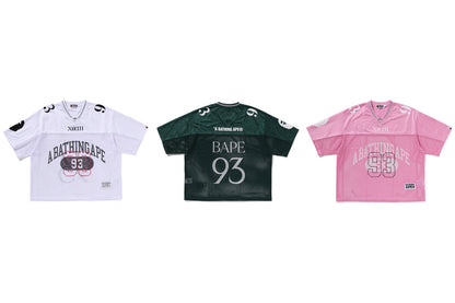 BAPE LINE CAMO MULTI LOGO RELAXED FIT FOOTBALL JERSEY