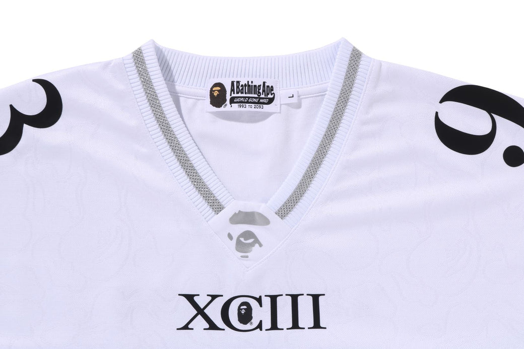 BAPE LINE CAMO MULTI LOGO RELAXED FIT FOOTBALL JERSEY