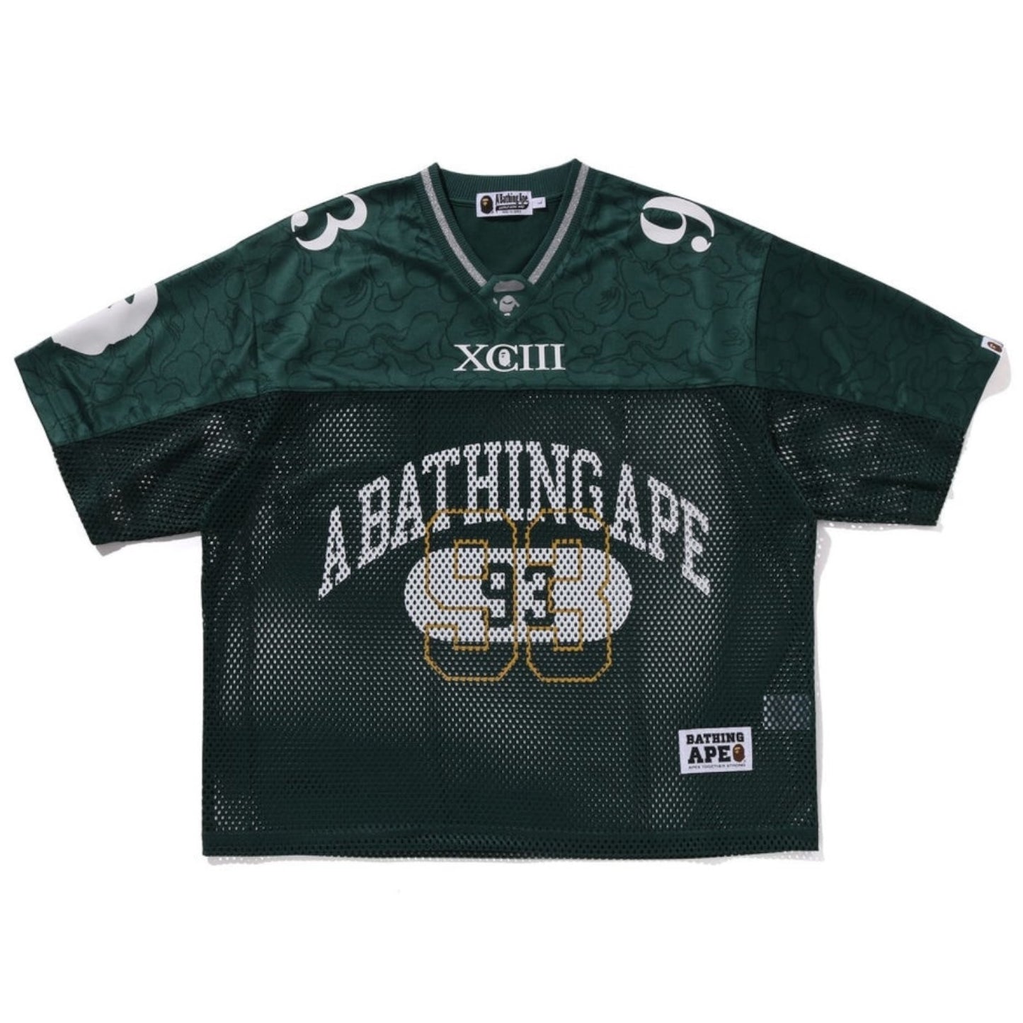 BAPE LINE CAMO MULTI LOGO RELAXED FIT FOOTBALL JERSEY