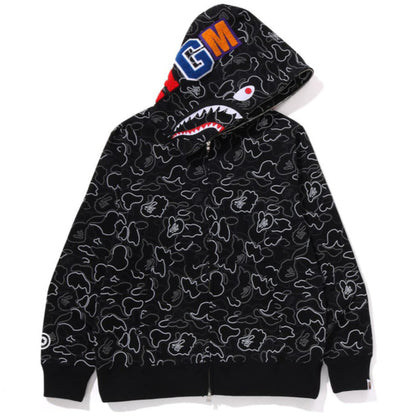 BAPE NEON CAMO SHARK FULL ZIP HOODIE