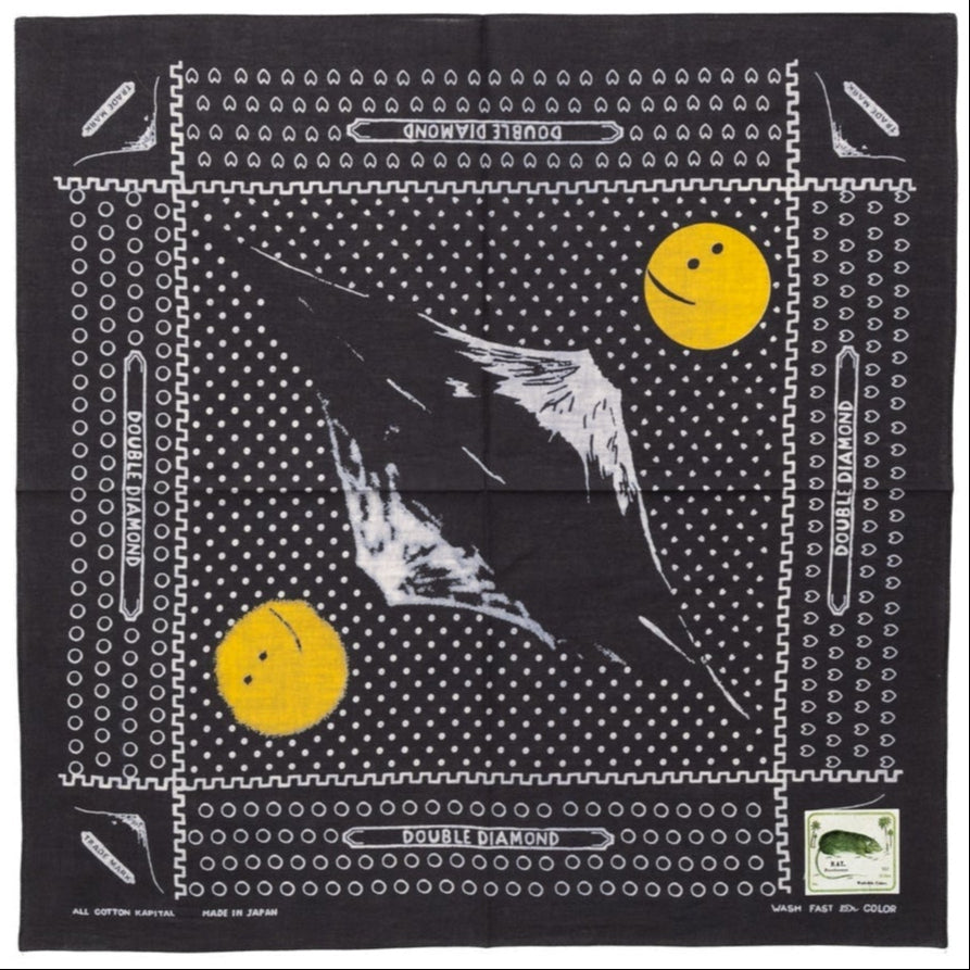 Kapital Fastcolor Selvedge Bandana (Mirrored Fuji Profile Rainbowy)