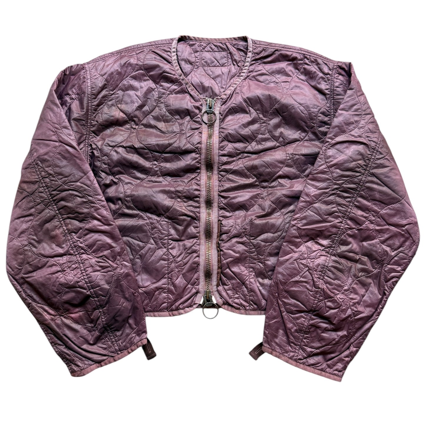 Kapital Nylon Quilted Unevenly Dyed Lined Cropped Bolero Jacket