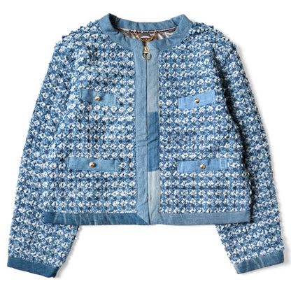 Kapital Crushed Napping Quilted Denim Bolero Jacket