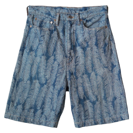 Kapital Indigo 12oz Magpie Feather Denim Shorts