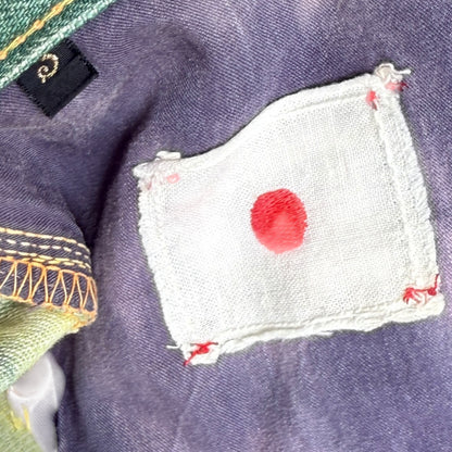 Kapital No.4 Denim 5P Selvedge Wide Leg Pants (Washed Tie Dye)