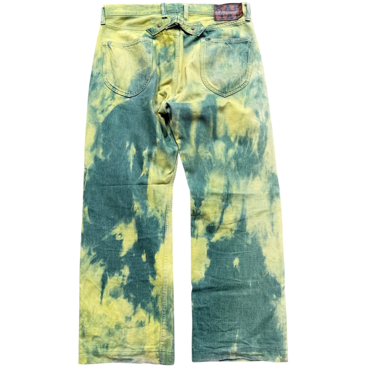 Kapital No.4 Denim 5P Selvedge Wide Leg Pants (Washed Tie Dye)