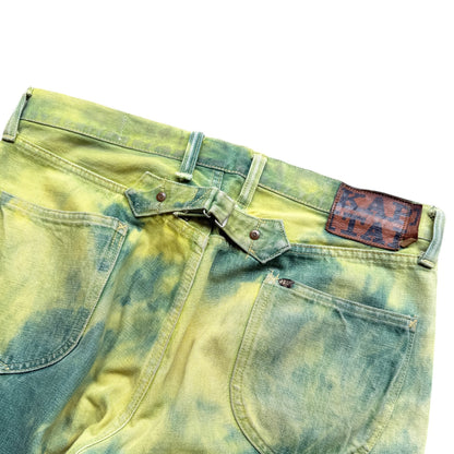 Kapital No.4 Denim 5P Selvedge Wide Leg Pants (Washed Tie Dye)