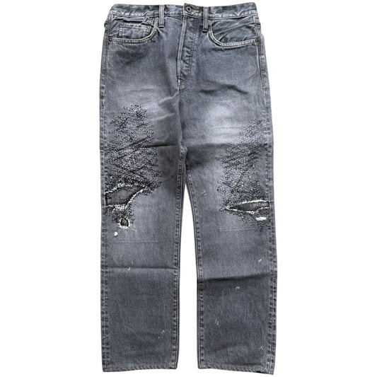 Kapital 14oz Black Denim 5P Monkey Cisco (3 Year Processing)