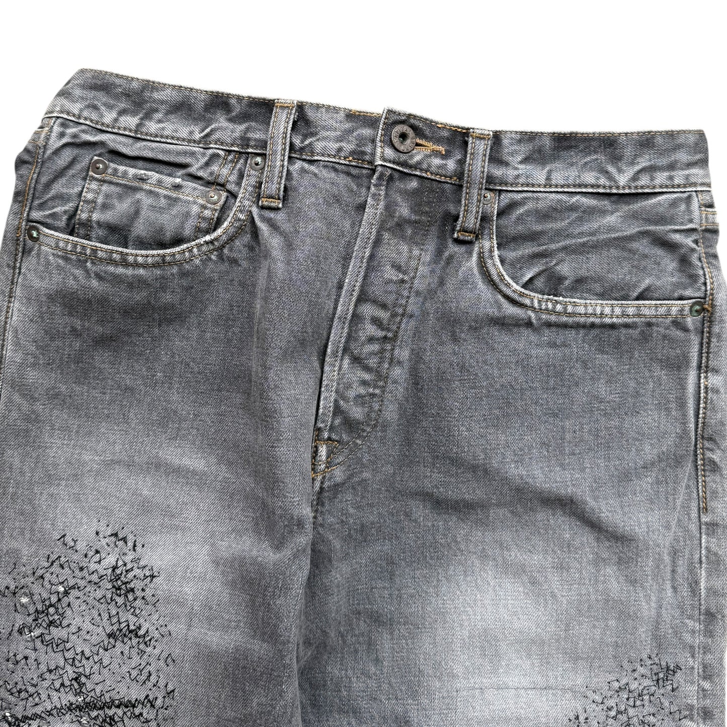 Kapital 14oz Black Denim 5P Monkey Cisco (3 Year Processing)