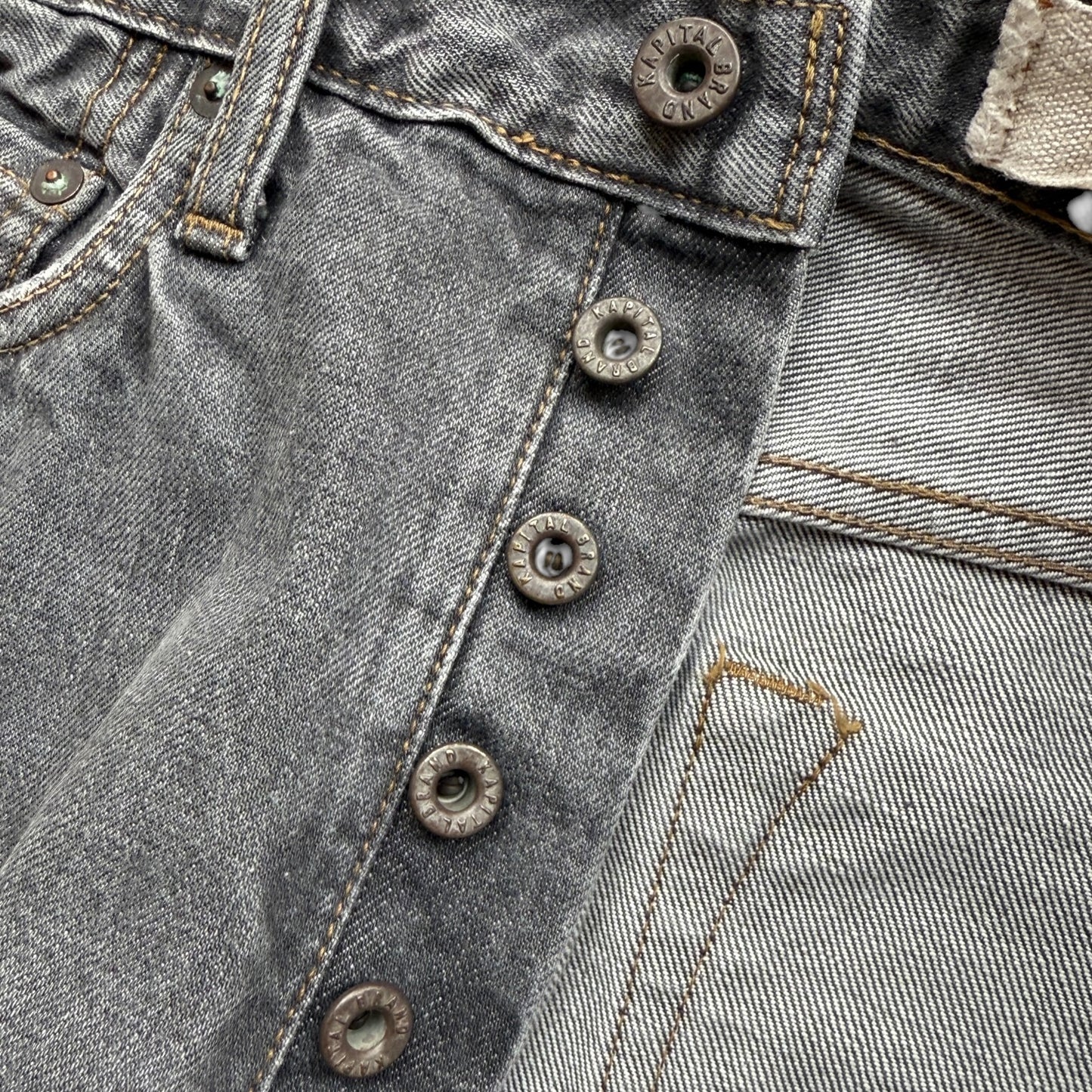 Kapital 14oz Black Denim 5P Monkey Cisco (3 Year Processing)