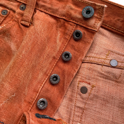 Kapital Faded Orange Selvedge Denim 5P Straight Leg (Patchwork)