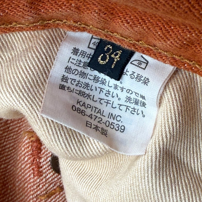 Kapital Faded Orange Selvedge Denim 5P Straight Leg (Patchwork)