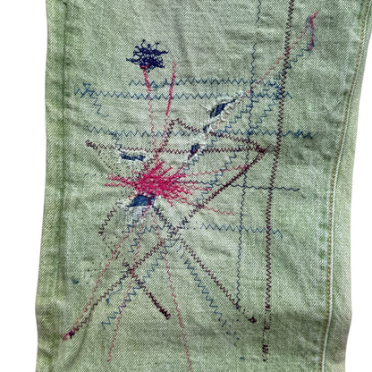 Kapital Washed Green Patchwork Denim