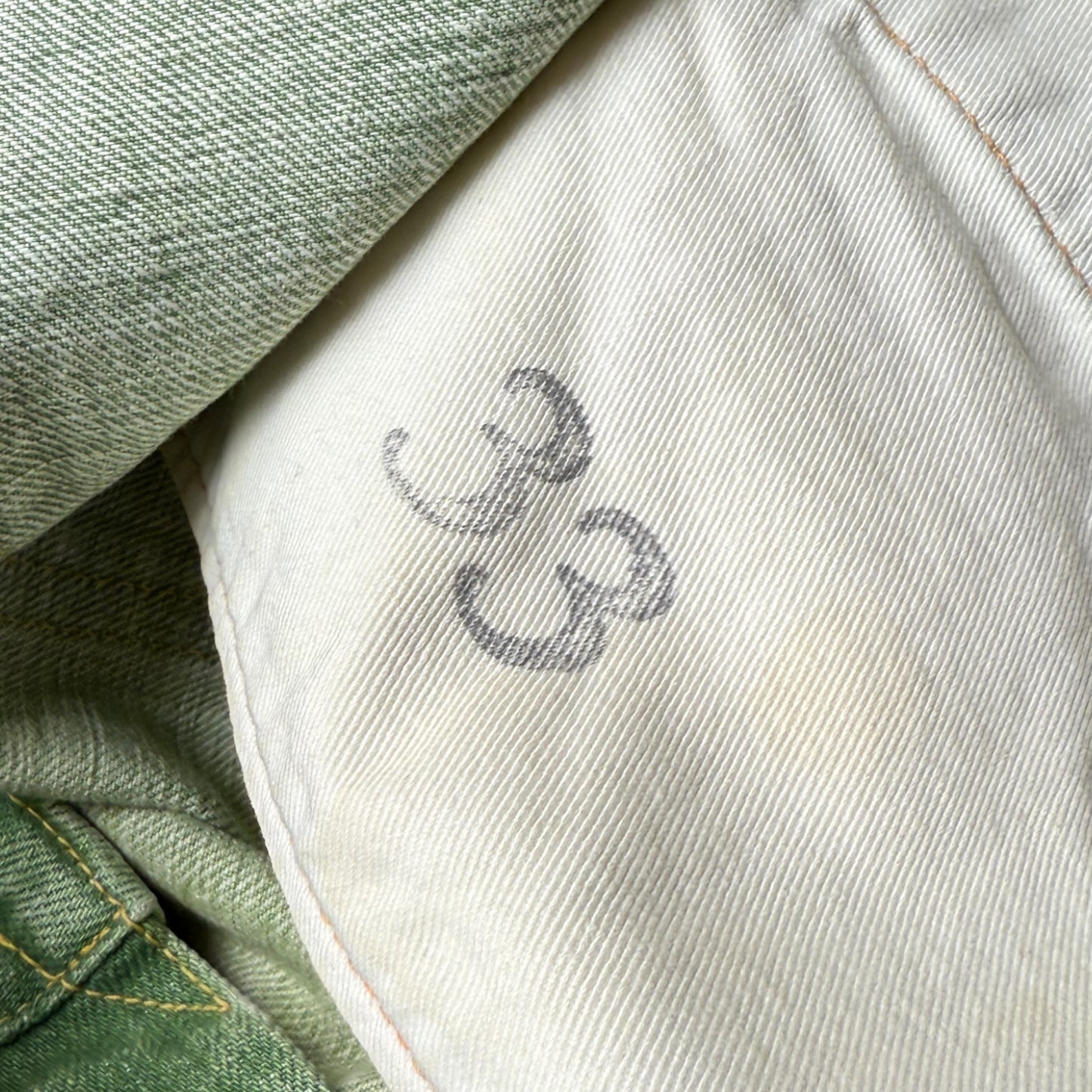 Kapital Washed Green Patchwork Denim