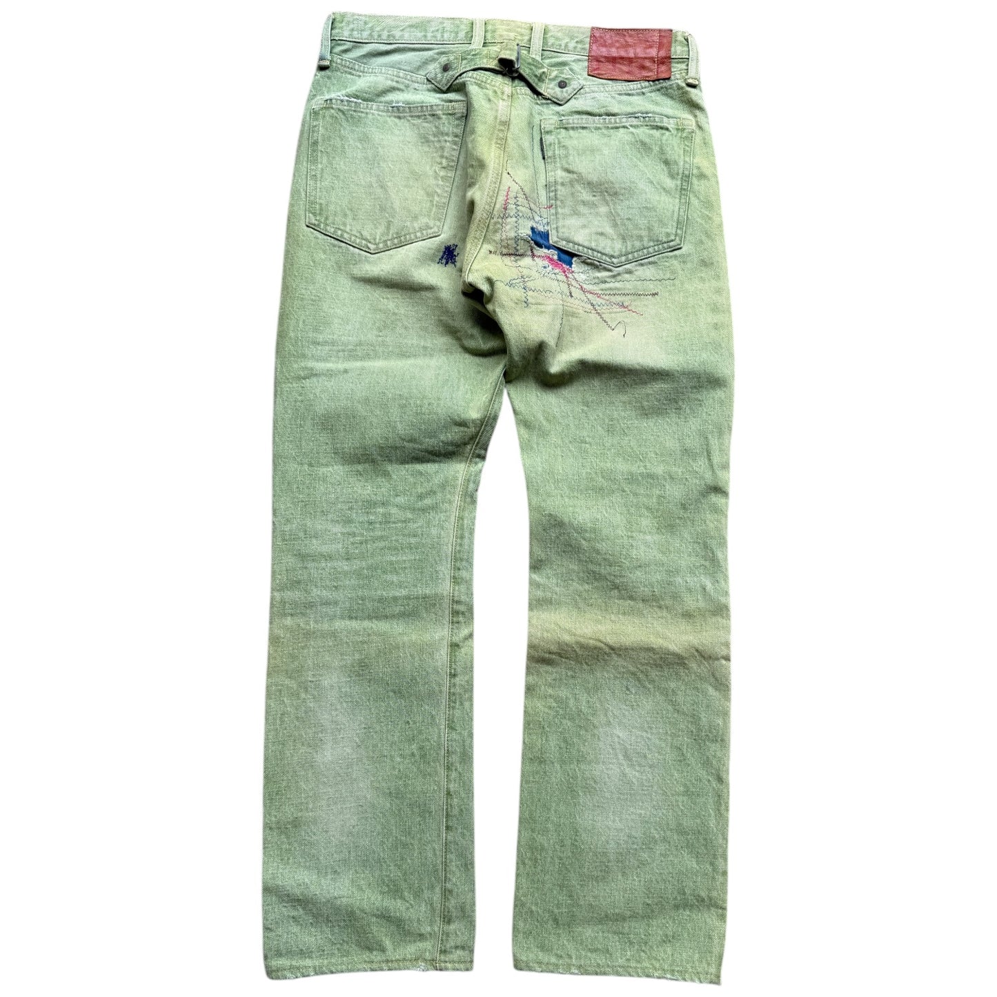 Kapital Washed Green Patchwork Denim