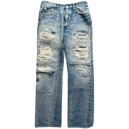 Kapital Washed IDG Super Distressed Selvedge Denim (Reconstructed)