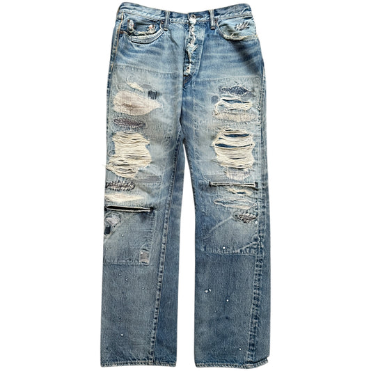 Kapital Washed IDG Super Distressed Selvedge Denim (Reconstructed)