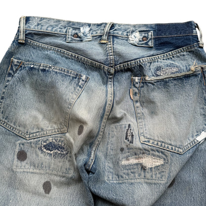 Kapital Washed IDG Super Distressed Selvedge Denim (Reconstructed)