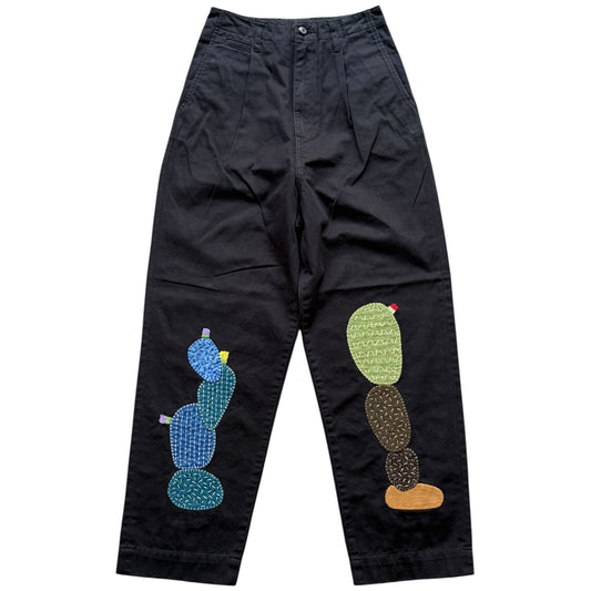 Kapital Chino High Waisted Nime Pants (Cactus Embroidery)