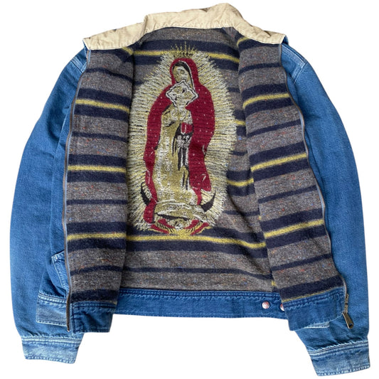 Kapital 11.5oz Denim Lined Reversible Zip-Up Work Jacket (Virgin Maria)