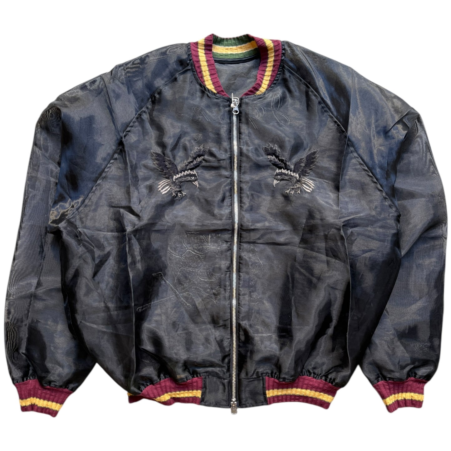 Kapital Sheer Pearl Mosquito Guard Souvenir Jacket (Crow and Skull)