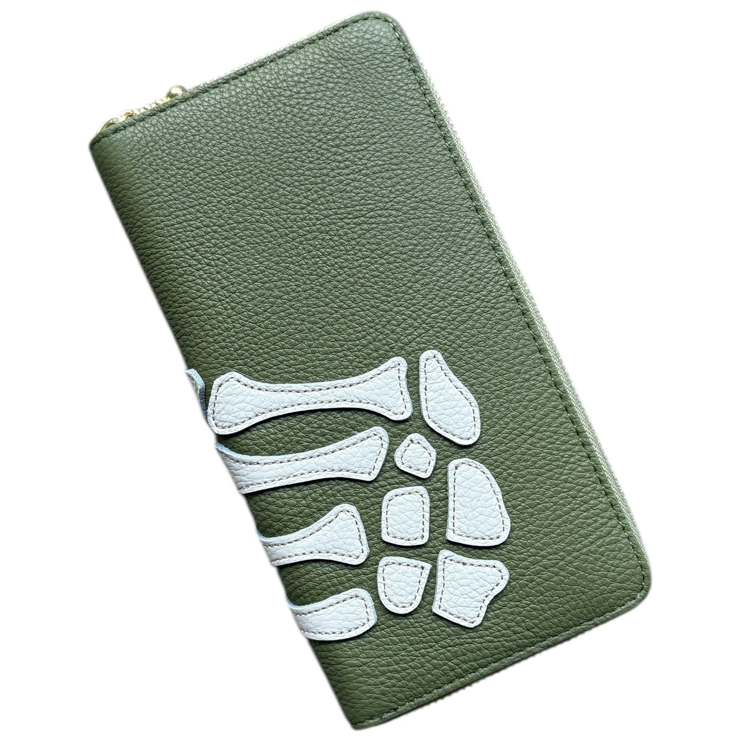 Kapital Thumbs Up Bone Hand Zip Long Wallet
