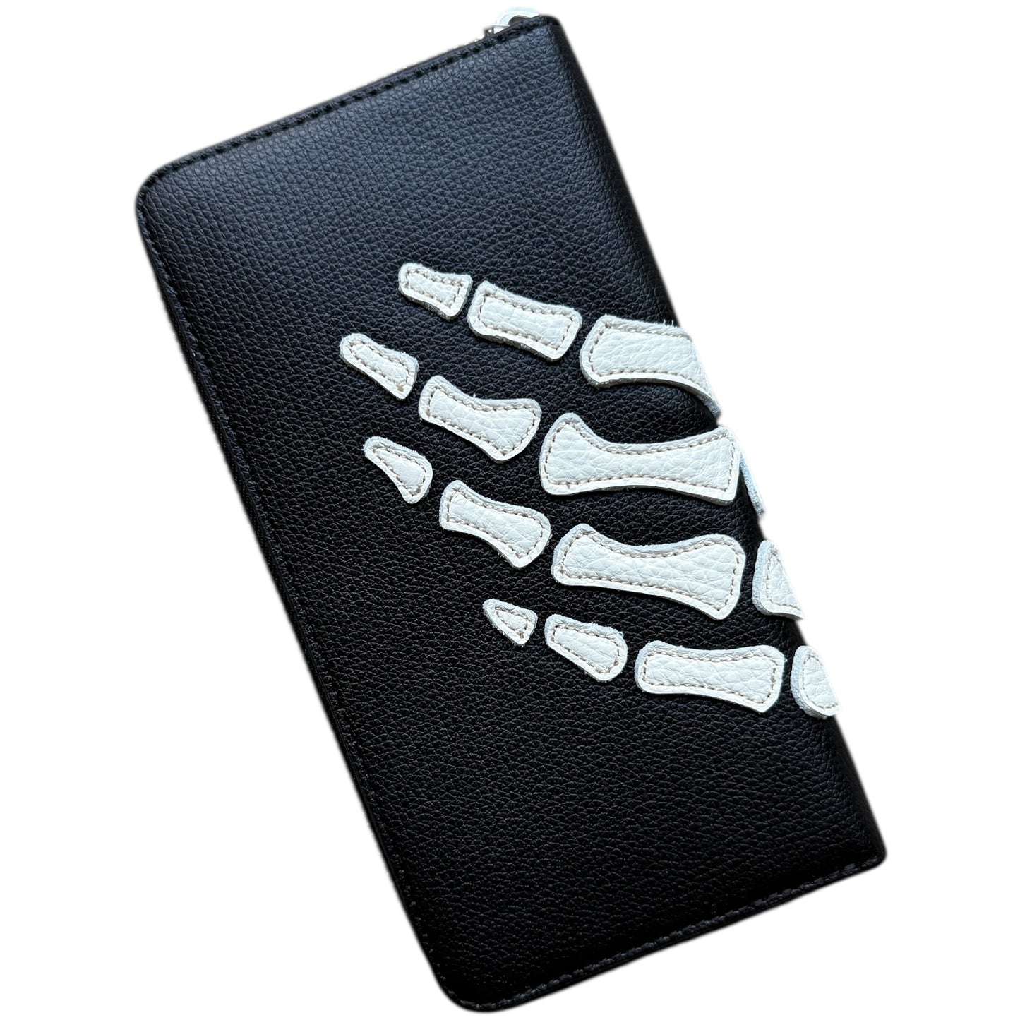 Kapital Thumbs Up Bone Hand Zip Long Wallet